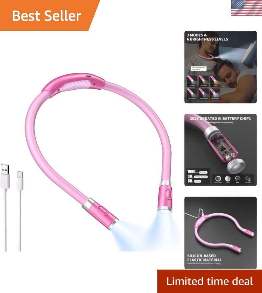 Versatile 3-Color Neck Reading Light - Ideal for Night Reading and DIY Projects