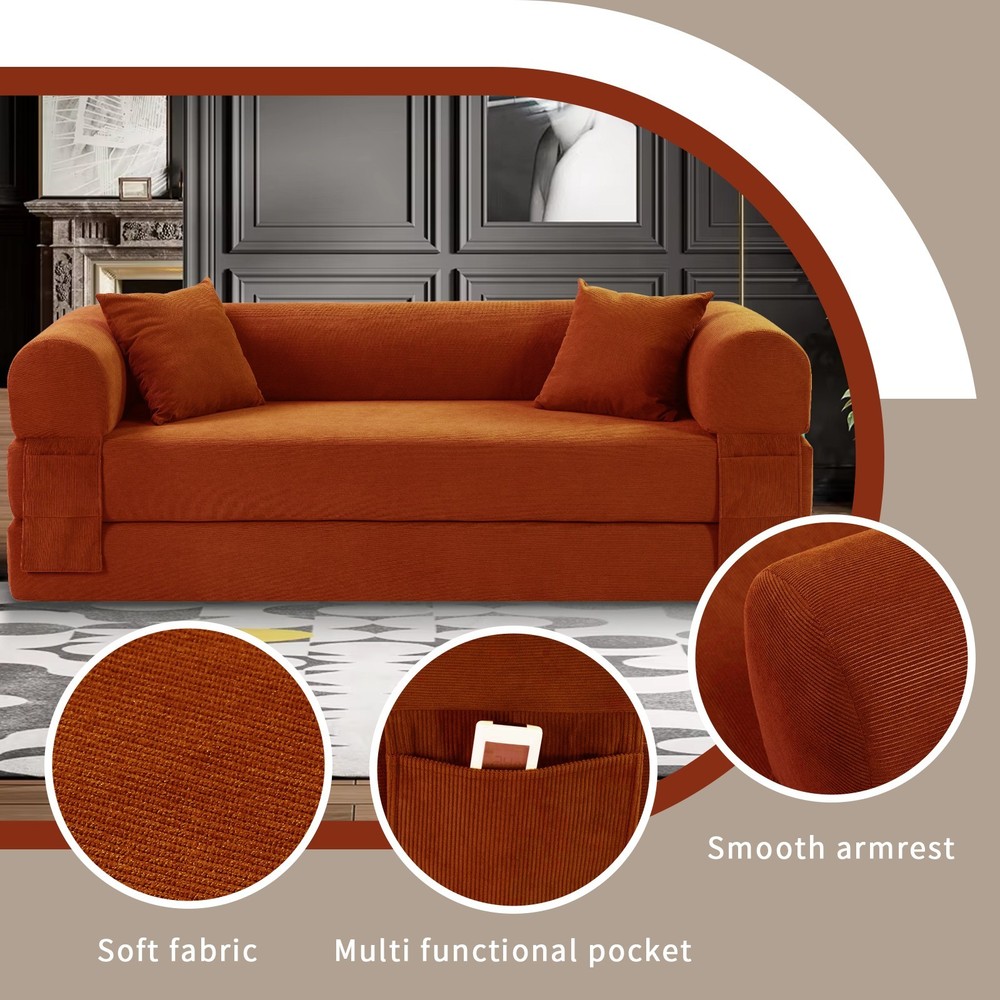 Convertible Sofa Bed,Floor Couch Foldable Sleeper Sofa for Living Room,Bedroom
