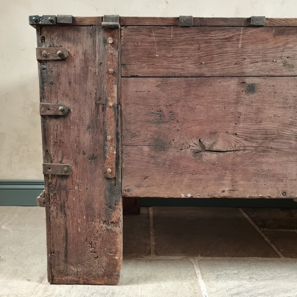 A 16th Century Iron Bound Coffer.