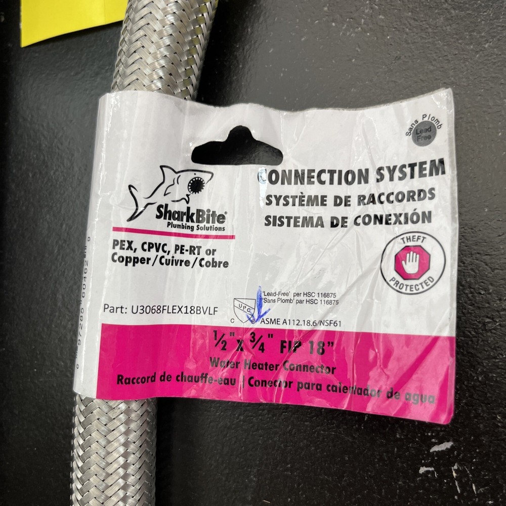 SharkBite 1/2 in. Push-to-Connect x 3/4 in. FIP x 18 in. Braided Stainless Stee