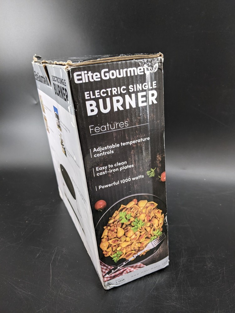 EliteGourmet Electric Single Burner Adjustable Temperature ESB-301F - White