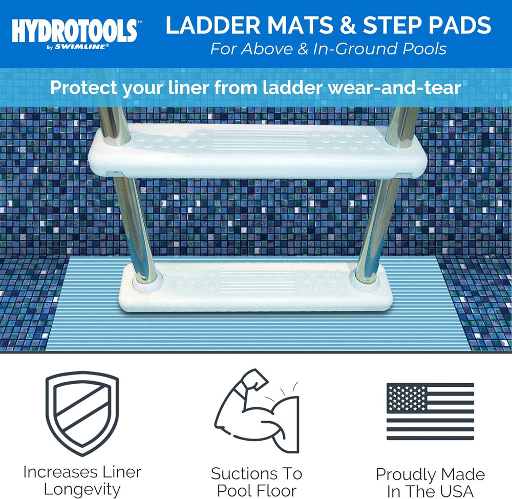 HYDROTOOLS Protective Pool Ladder Mat for above Ground Pools – Safety & Stabilit