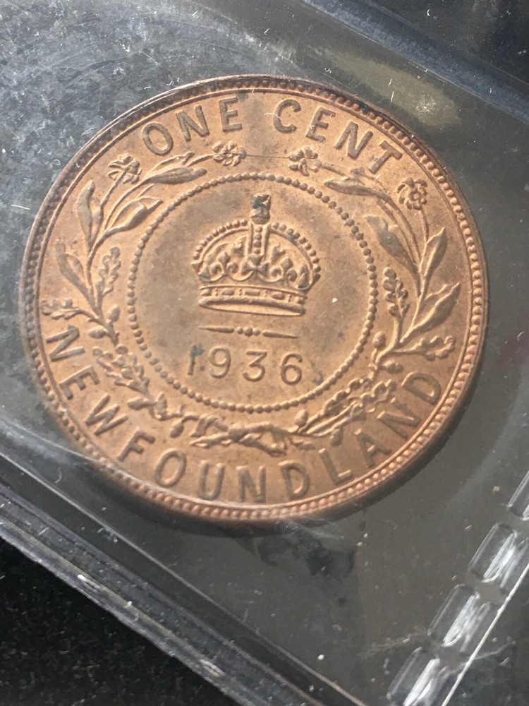 1936 ICCS Graded Newfoundland Large One Cent, **MS-64**