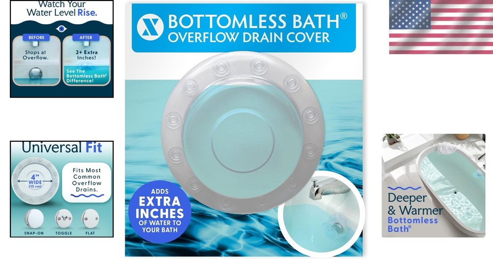 4-Inch Clear Overflow Drain Cover for Bathtubs – Elevate Your Bathing Experience