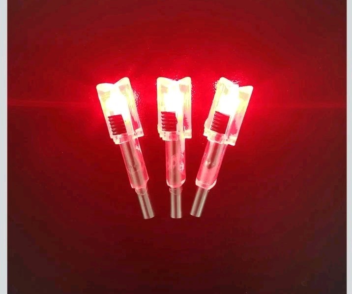 DEEPOWER Crossbow Lighted Nock with ON/Off Switch 4 Pack (Red)