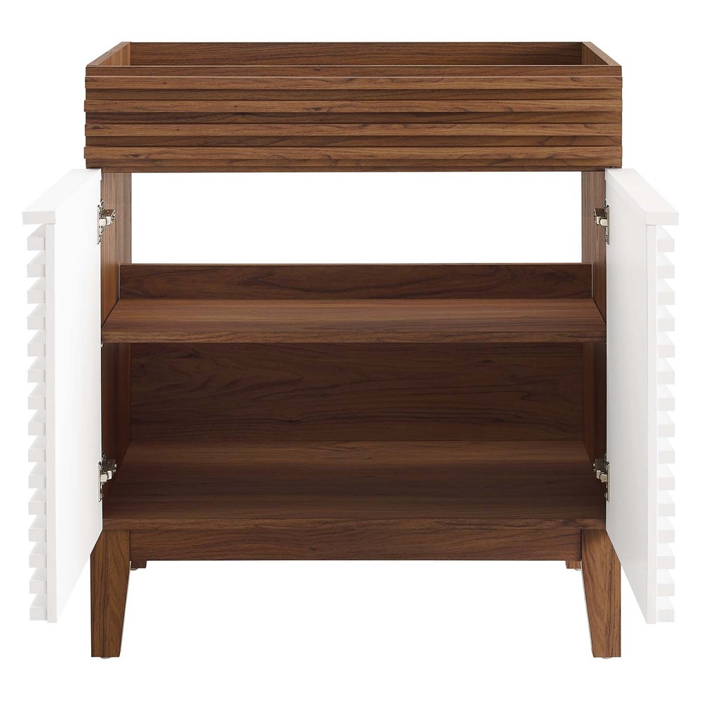 Modway Render 30" Bathroom Vanity in White Walnut - Sink Basin Not Included