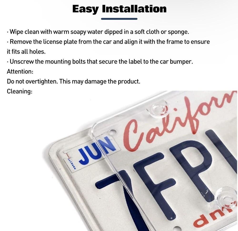 License Plates Shields 2 Pack Frame Covers Clear Bubble Protector For US Plate