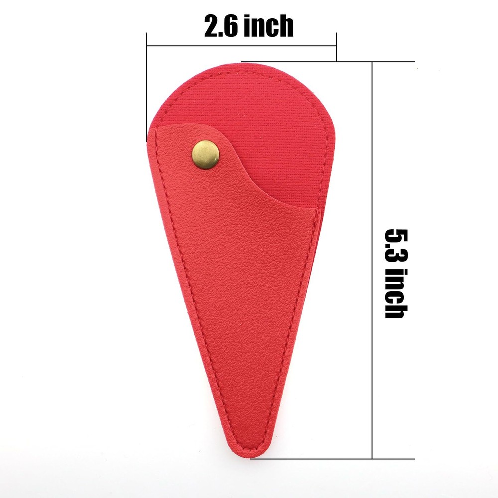 2PCS Leather Scissors Sheath Protector Red Compact Ambidextrous Stainless Ste...