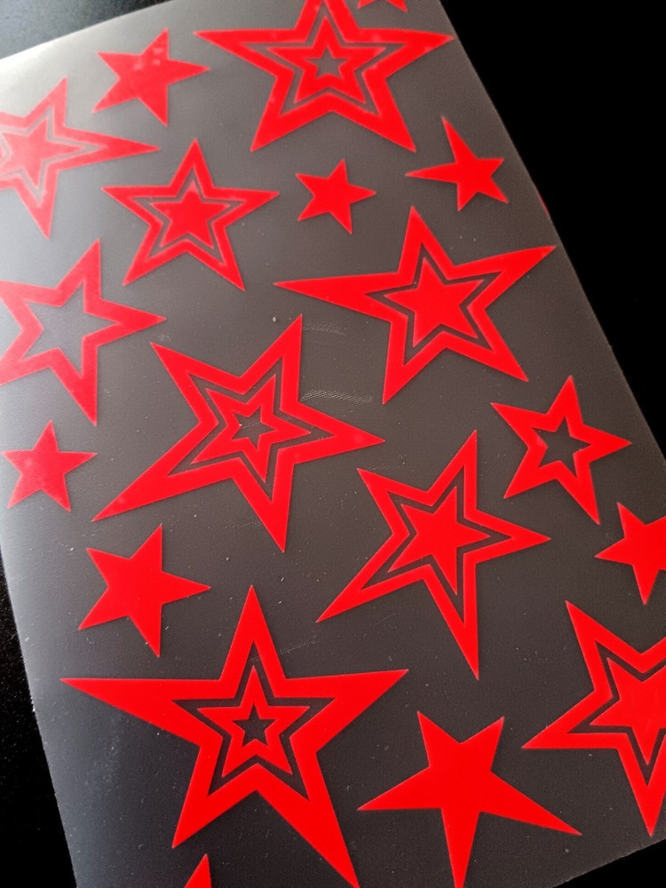 Fun Fluorescent Stars Decals, Stickers For DIY Projects