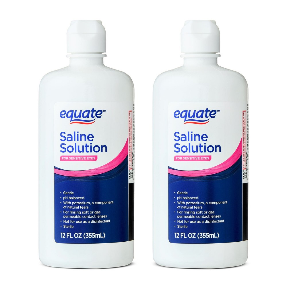 Equate Saline Solution for Sensitive Eyes, 12 fl oz, 2 Pack