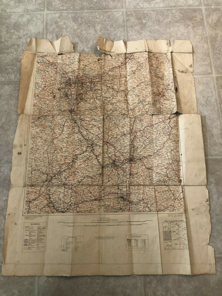 Original used Germany Road Map Munchen First Edition Sheet 4 War Office 1944