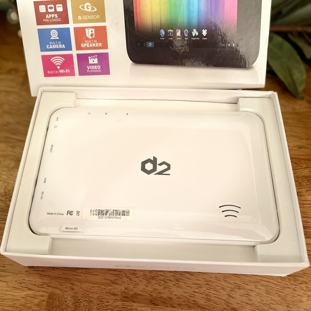 D2 Pad Internet Tablet DII White 7" Android 4.0 Built In Front Camera Pre Loaded