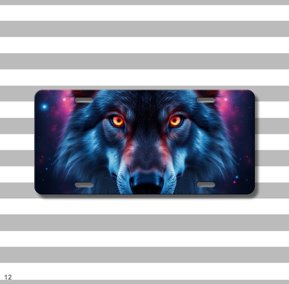 Powerful Wolf License Plate Personalized Front Bumper Plate Holiday Gift