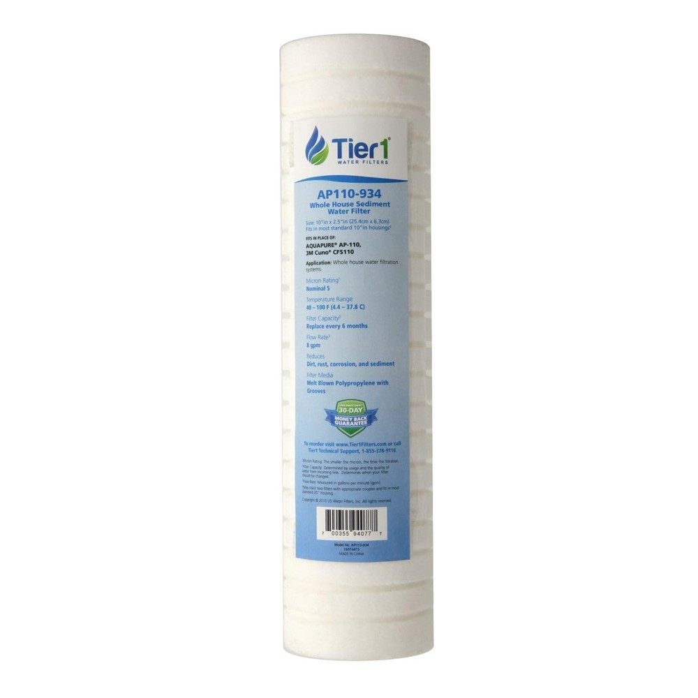 10 x 2.5 Inch 5 Micron Spun Wound AP110 comparable Sediment Water Filter