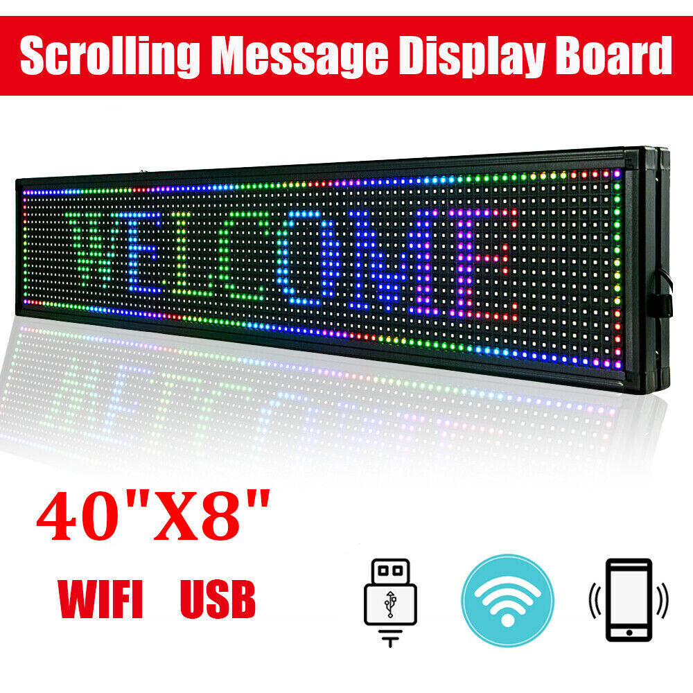 High Brightness Outdoor LED Sign Programmable Scrolling Message Display Board US