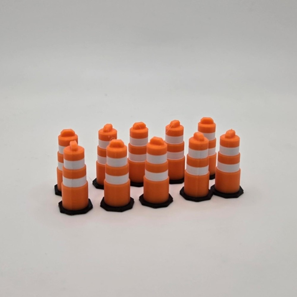 Custom 3D 1/50 Scale Traffic Drum Barrel *10 Pack*