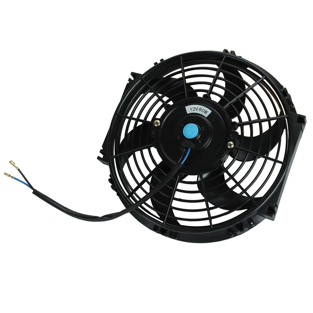 2PCS 10" Universal Radiator Slim Push Pull Fan Electric Cooling 12V Mounting Kit