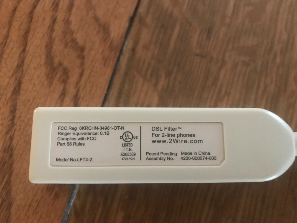DSL Filter for Two line phones Model LFT4-2