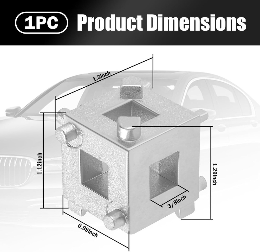 Cube Brake Caliper Compression Tool Driven by 3/8" Tool,6-face Car Rear Brake Ca