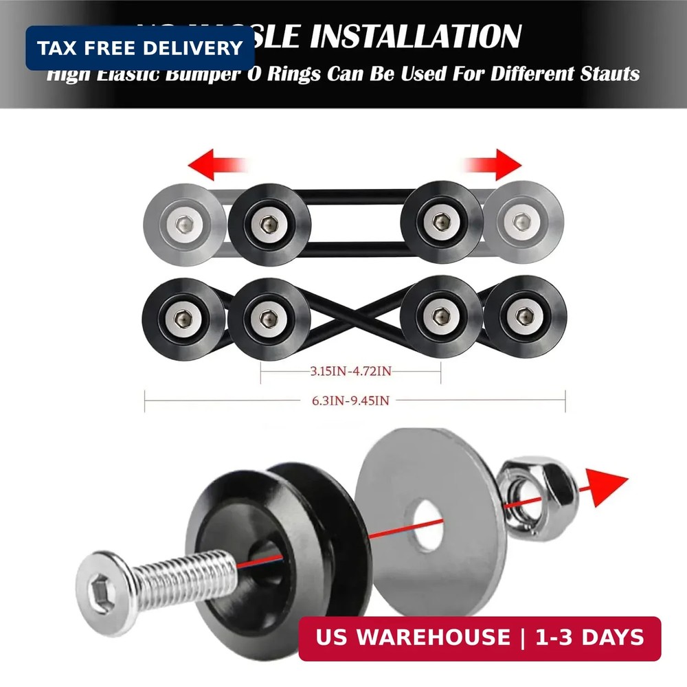 Universal Bumper Quick Release Kit Front & Rear Fasteners for Car Bumpers