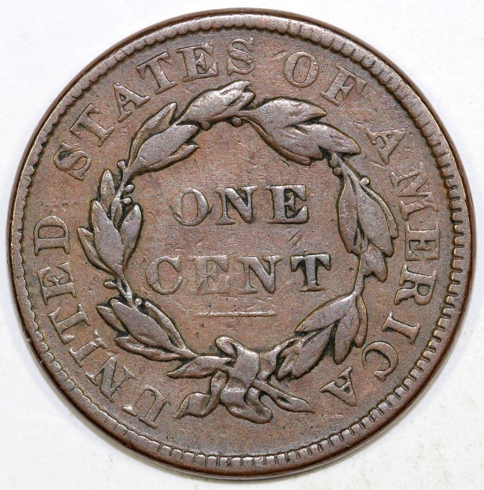 1836 1c N-7 Coronet or Matron Head Large Cent