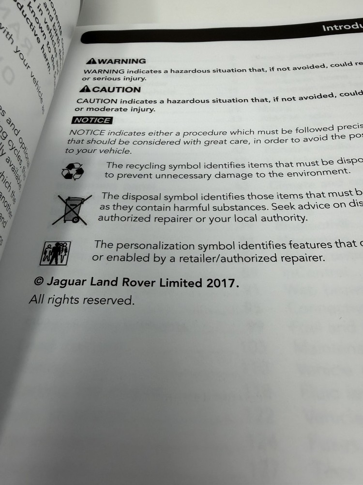 2017 Range Rover Velar Owners Manual OEM Complete Set