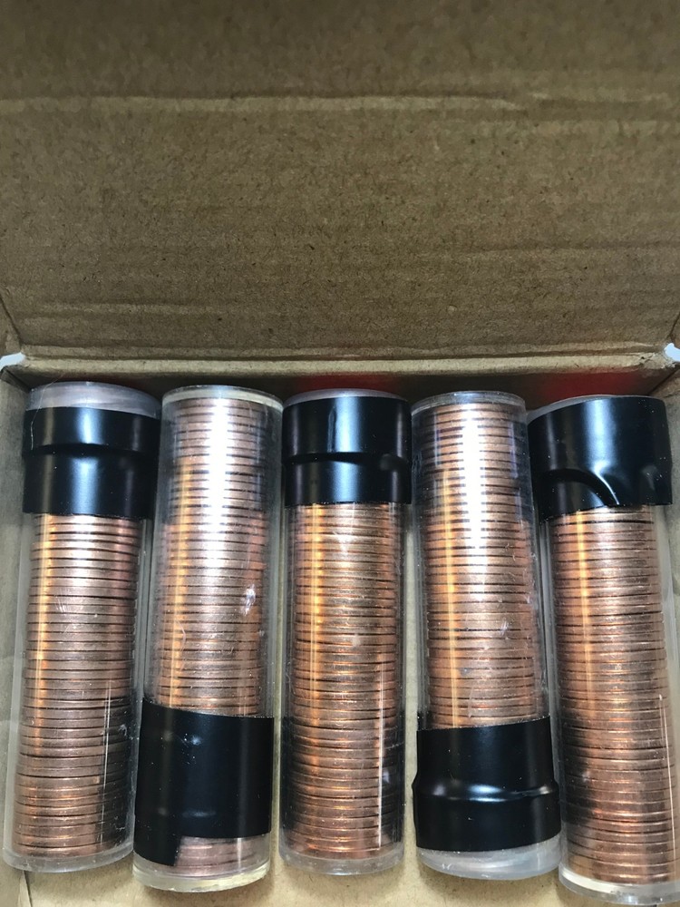 five rolls  2016d BU uncirculated cents