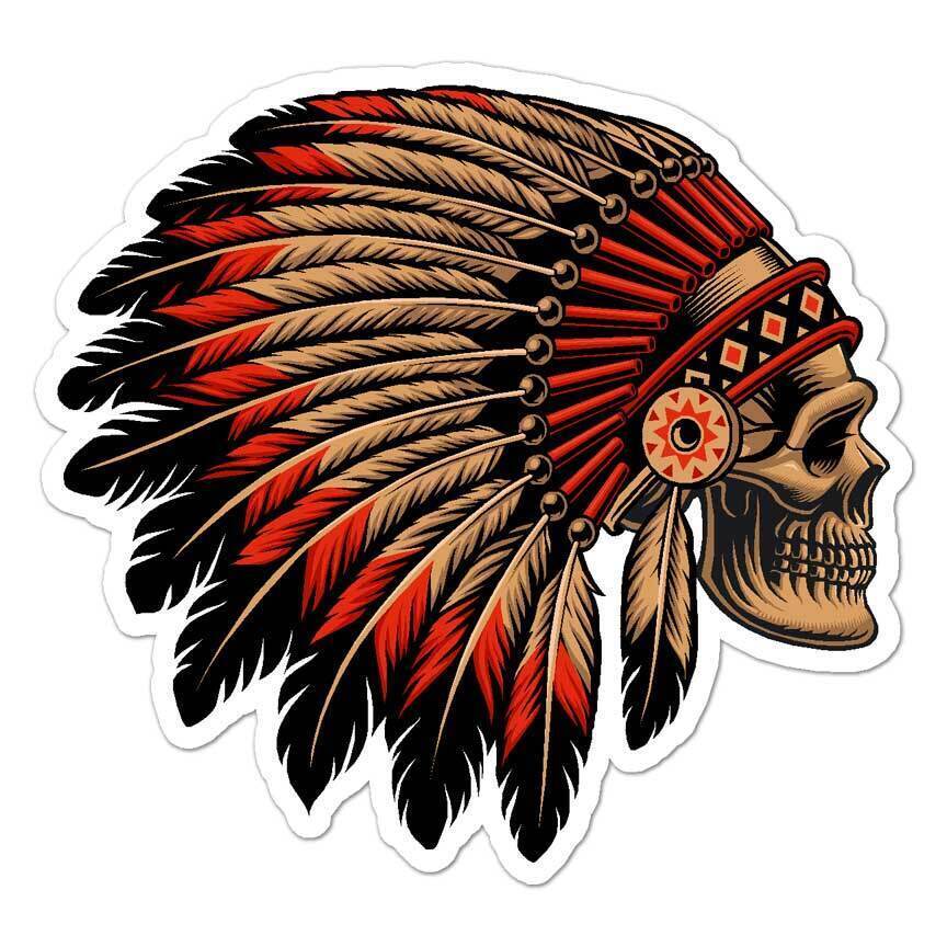 Native American Skull Sticker Decal