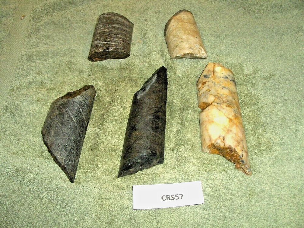 Core Samples From Alaska Gold Mine 5 Pieces  Split Drill Samples CRS57