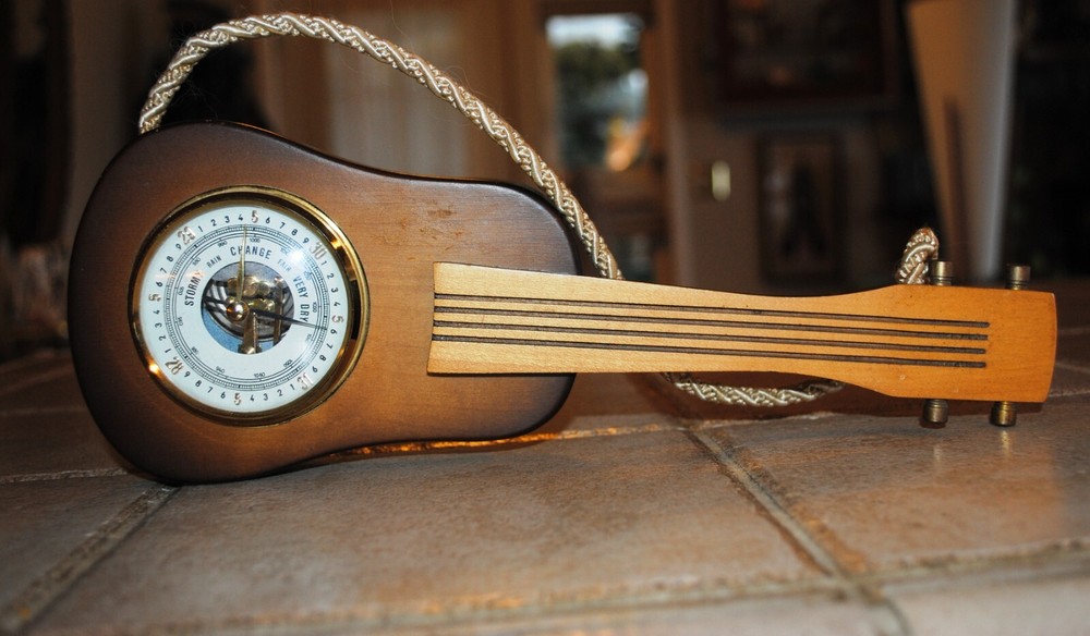 Vintage Guitar Shaped Barometer