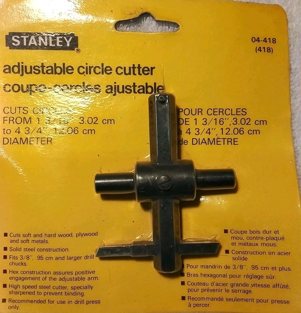 04-418 STANLEY  ADJUSTABLE CIRCLE CUTTER  CANADA 🇨🇦