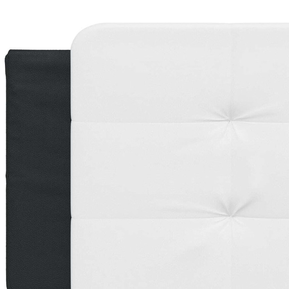 Bed Frame Black and White Faux Leather Full Durable Bed Frame
