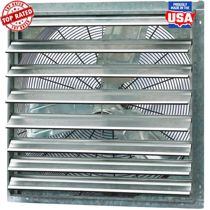 30" Automatic Wall Mounted Exhaust Fan Single Speed Shutter Vent Fan