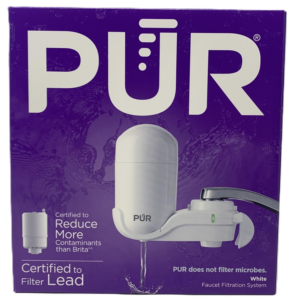 PUR FM3333B Faucet Water Filtration System- Vertical Mount, White, Lead Reducing