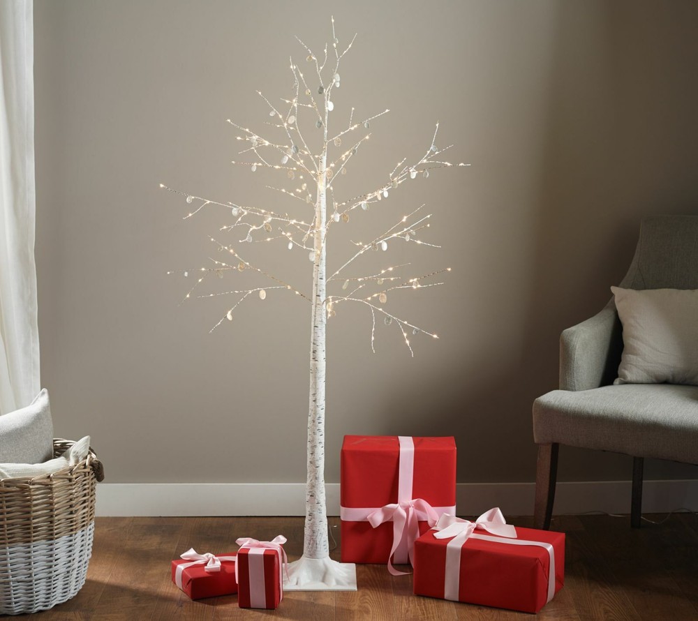 Mr. Christmas 5' Illuminated Plug-In Gem Tree White & Silver