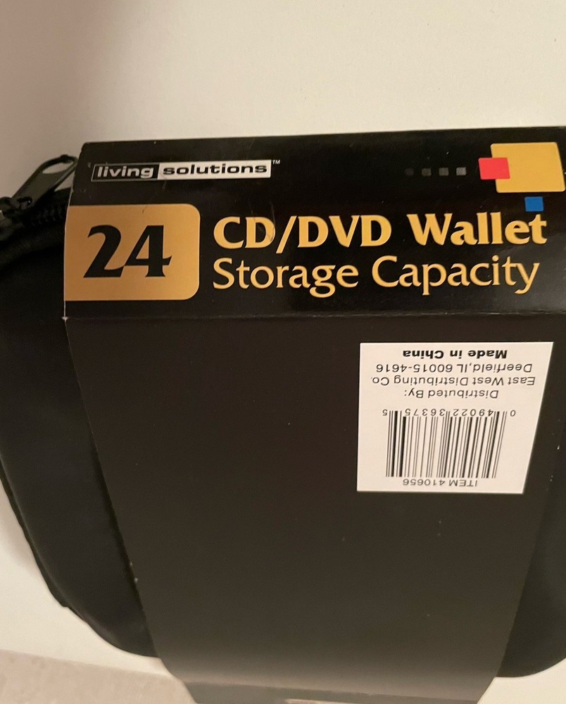 Living Solutions CD/DVD Wallet Storage Capacity Stores 24