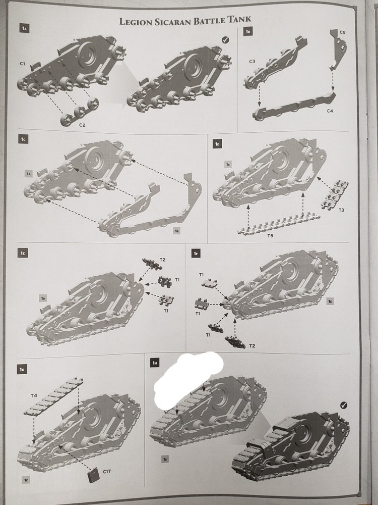 Warhammer 30K Space Marine Bits Sicaran Battle Tank Sides & Tracks Set