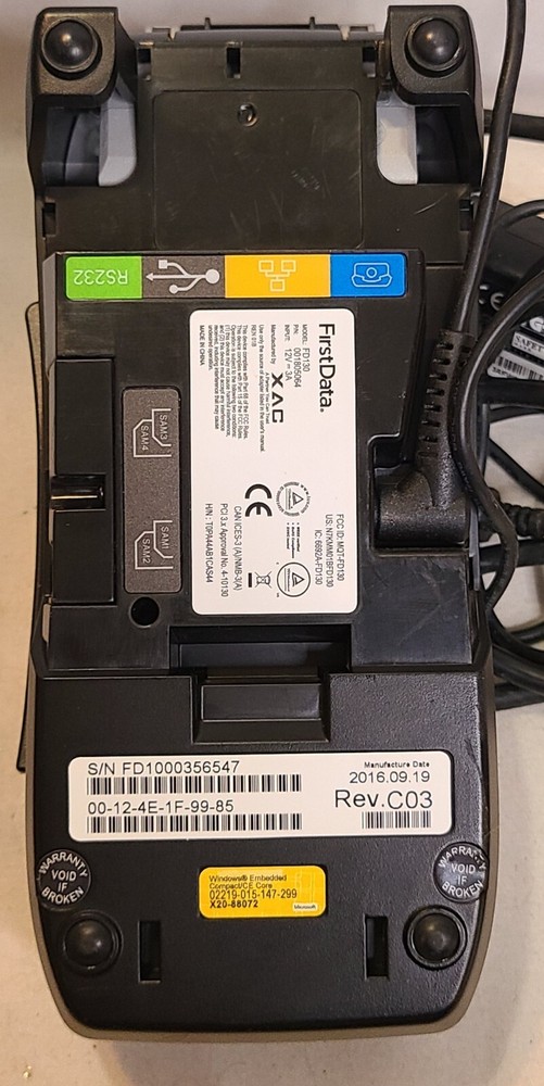 First Data FD130 Terminal Merchant Credit Card Machine Printer