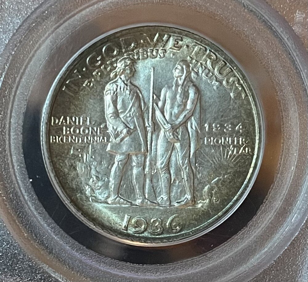 1936-S PCGS OGH! MS65 Boone Commemorative Silver Half Dollar