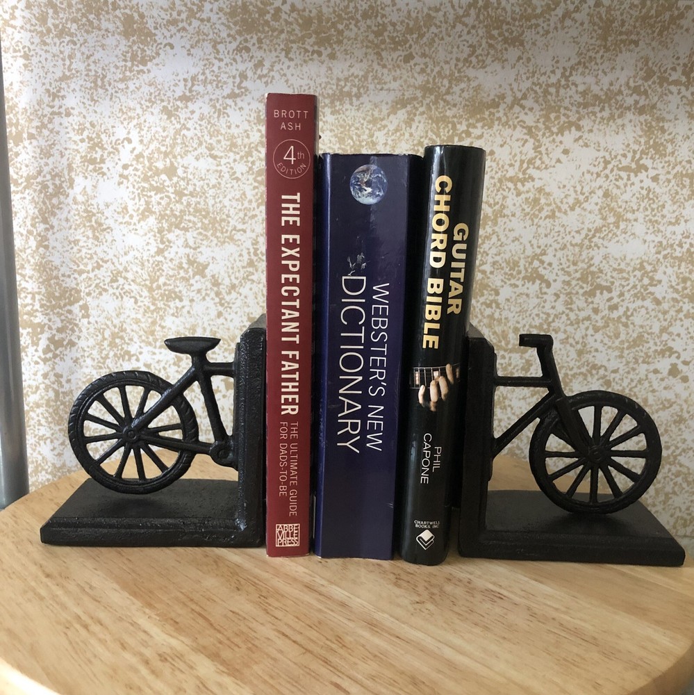 Bookends Cast Iron Bicycle Shape  Industrial Design