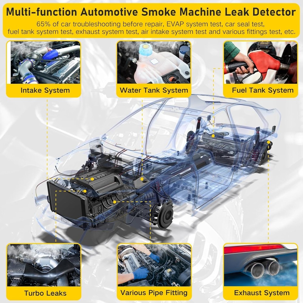 Auto EVAP Smoke Machine Leakage Detection Tester Pipe Vacuum System Diagnostic
