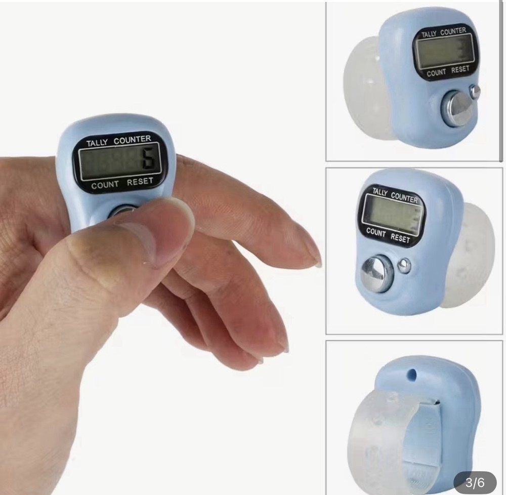 Digital Finger Tally Counter Pedometer, Plastic, Count Reset