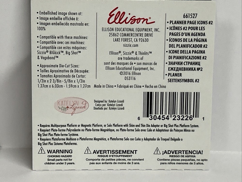 Sizzix Thinlits Dies Katelyn Lizardi Planner Page Icons #2 Flamingo Pineapple