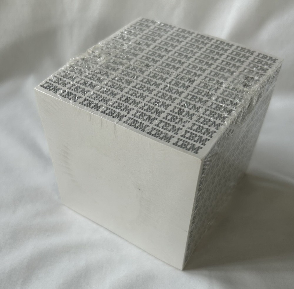Vintage IBM Logo Note Paper Stack Cube Writing Notepad 3.5" x 3.5" Unused Sealed