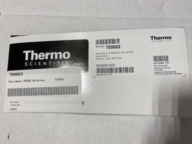 Thermo Scientific - 70003 pHisa Ionic Strength Adjustor Bulk Pack - NEW