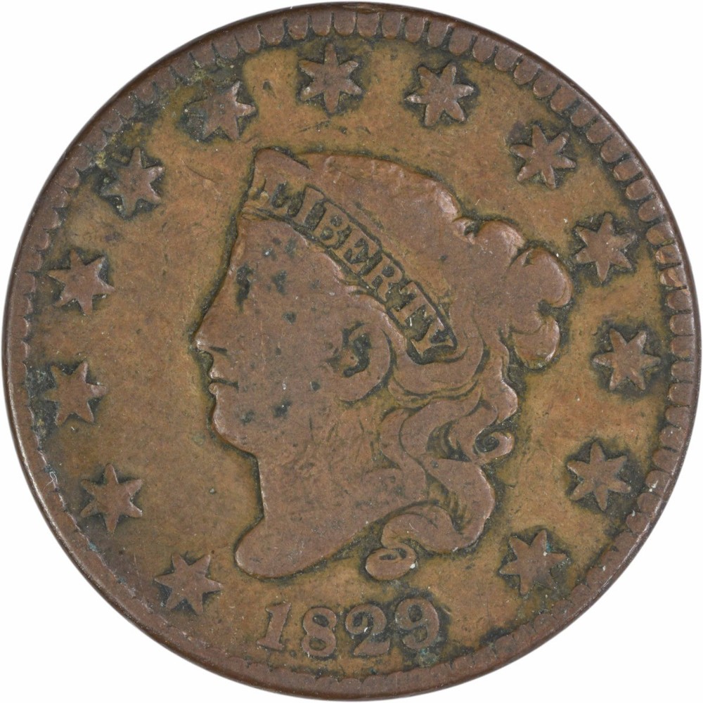 1829 Large Cent F Uncertified #240