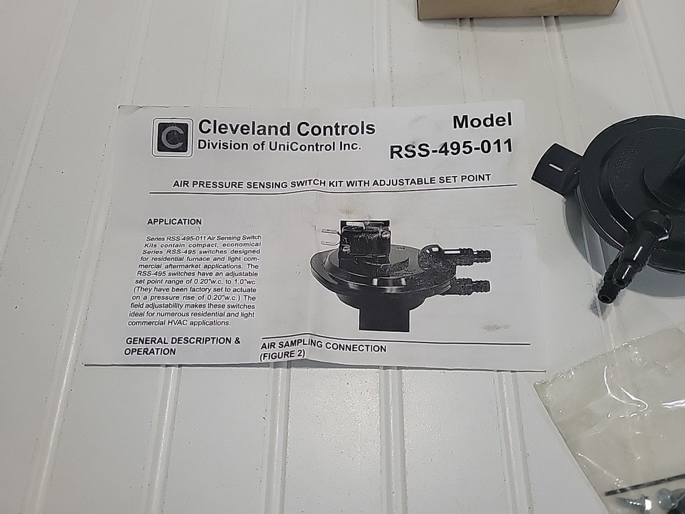 Cleveland Controls RSS-495-011 Air Pressure Sensing Switch Kit