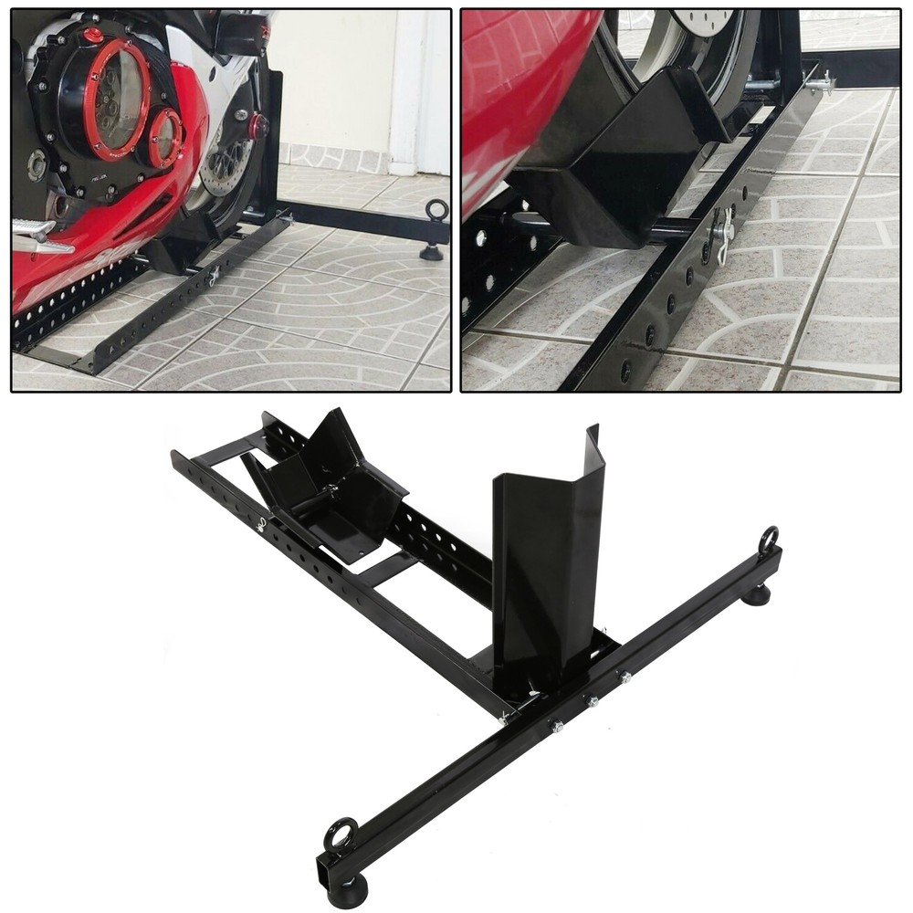 HECASA Adjustable Motorcycle Wheel Chock Upright Stand Support Powder Coated