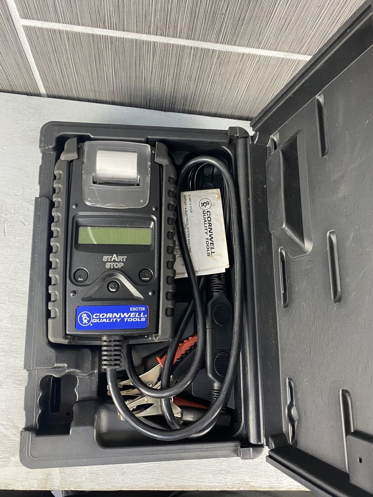 Cornwell ESC726 digital battery and electrical system analyzer With Book & Case