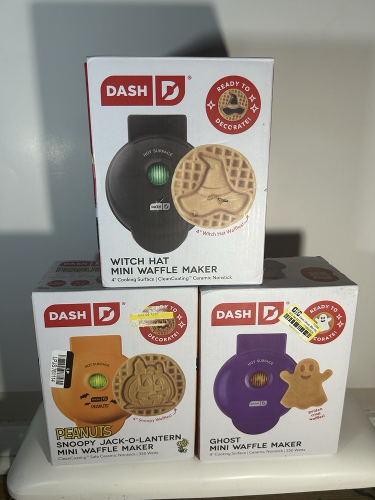 Dash Witch Hat Mini Waffle Maker 4” Nonstick Halloween Kitchen